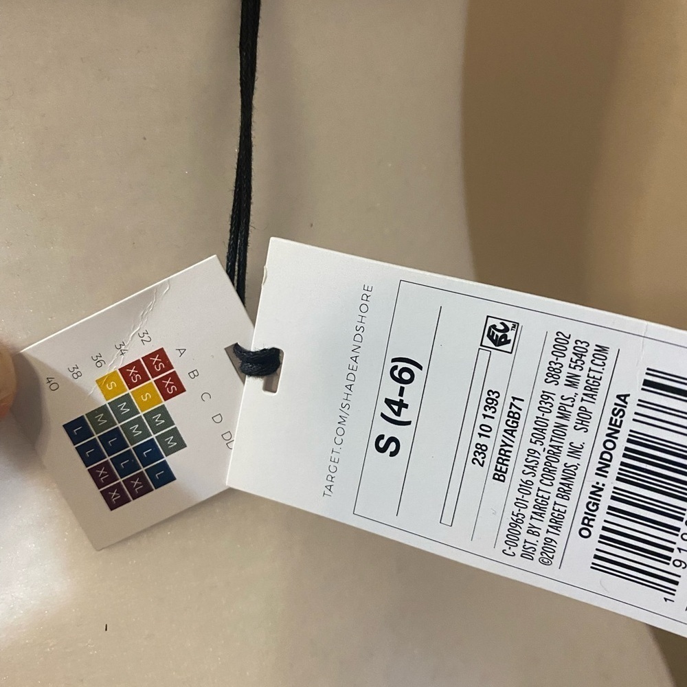 Shade & Shore Bikini Top NWT swimwear women’s juniors small wine burgundy - Picture 4 of 10